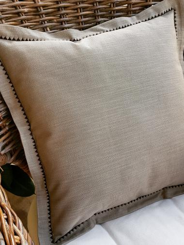 Aplikeli Keten Kırlent Kılıfı 