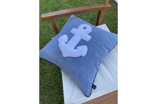 Beyaz Çapa Kırlent Kılıfı