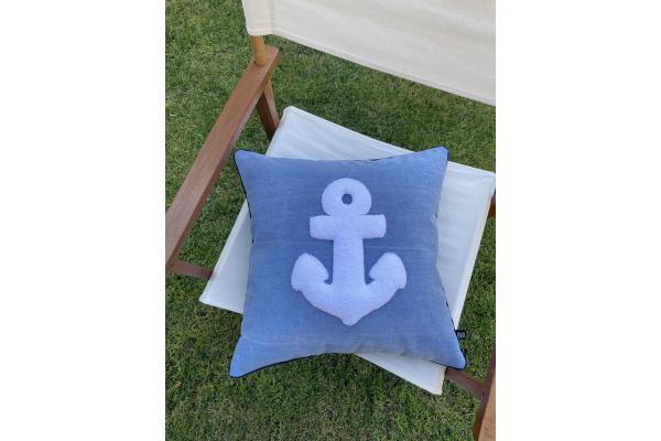 Beyaz Çapa Kırlent Kılıfı