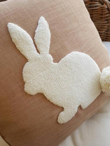 Beyaz Tavşan Kırlent Kılıfı 