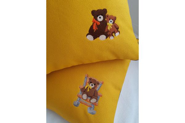 Ikili Ayıcık Kırlent Kılıfı 