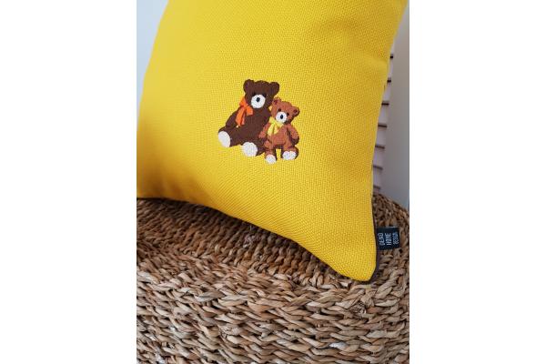 Ikili Ayıcık Kırlent Kılıfı 