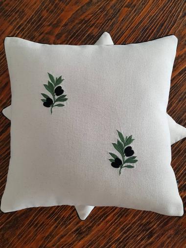 Ikili Zeytin Dalı Kırlent Kılıfı 