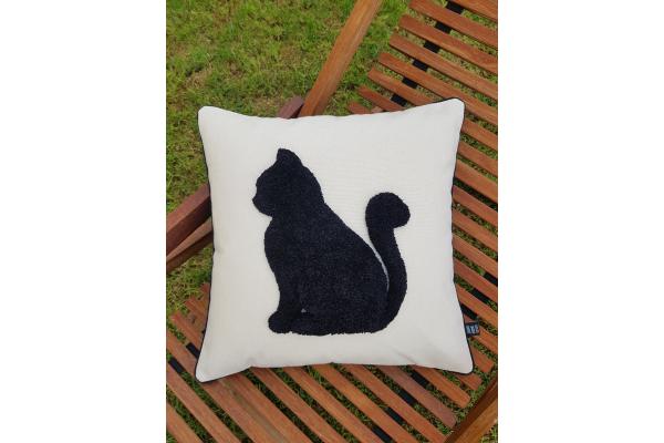 Kara Kedi Kırlent Kılıfı