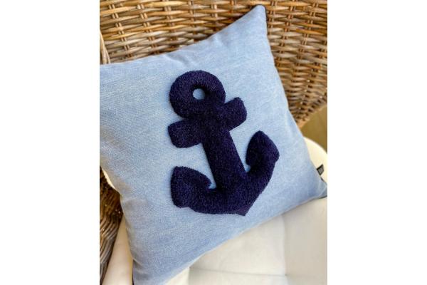 Lacivert Çapa Kırlent Kılıfı