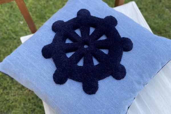 Lacivert Dümen Kırlent Kılıfı