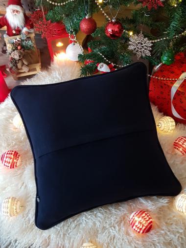 Lacivert Ekose Kırlent Kılıfı