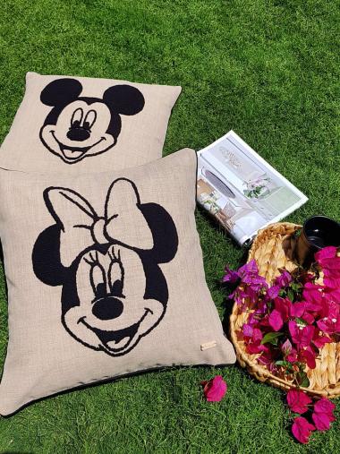 Minnie Mouse Desen El Nakışlı Kırlent Kılıfı