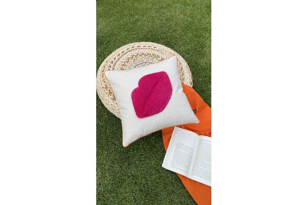 Pembe Dudaklar Kırlent Kılıfı