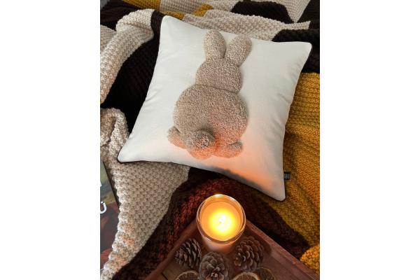 Tavşan Desen Kırlent Kılıfı