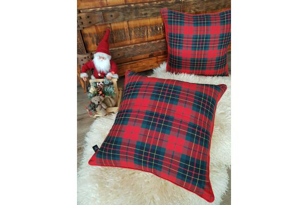 Yeni yıl Ekose Kırlent Kılıfı