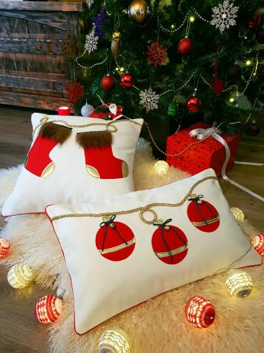 Yeni Yıl Süsleri Kırlent Kılıfı