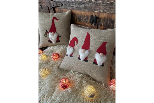 Yeni Yıl Üçlü Cüce Kırlent Kılıfı