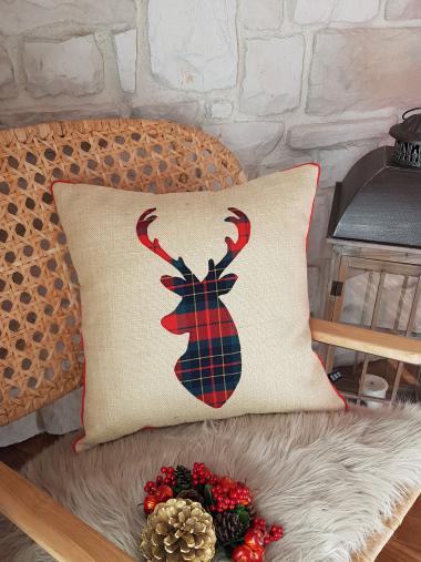 Yeni yıl Geyiği Kırlent Kılıfı