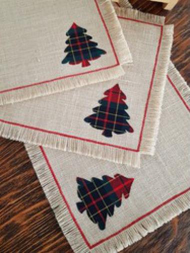 Yılbaşı Ağacı Desenli Amerikan Servis